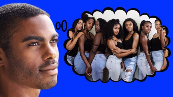 Black man thinking about how much he loves Black women. 100 reasons why Black men love Black women.